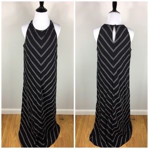 J Crew High Neck Chevron Maxi Dress